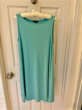 Eileen Fisher Sleeveless A-Line Dress in Aqua Teal